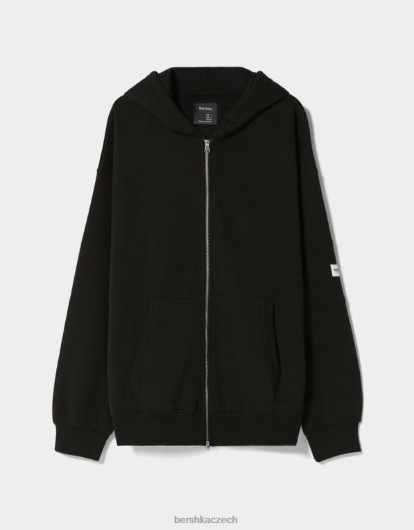 muži Bershka mikina na zip P88443414 oblečení Černá