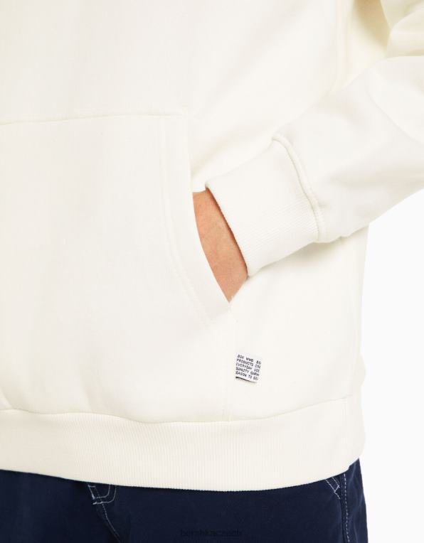 muži Bershka oversize mikina s kapucí P88442953 oblečení špinavě bílé