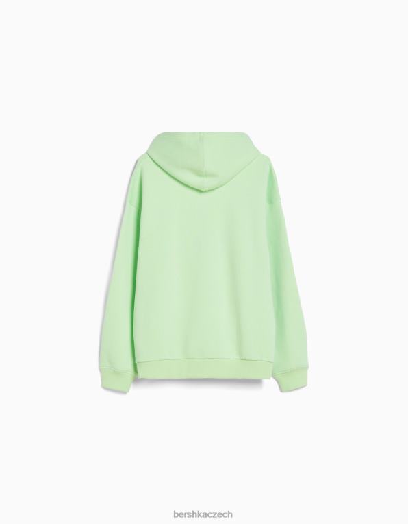 muži Bershka oversize mikina s kapucí P88442954 oblečení zelená