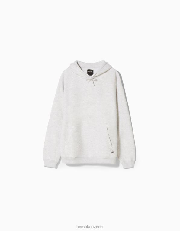 muži Bershka oversize mikina s kapucí P88442957 oblečení Šedá
