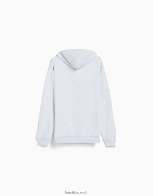 muži Bershka oversize mikina s kapucí P88442957 oblečení Šedá