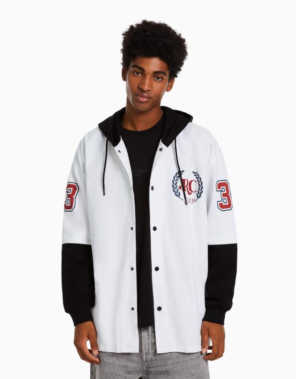 muži Bershka plyšová mikina s dlouhým rukávem P88442935 oblečení špinavě bílé