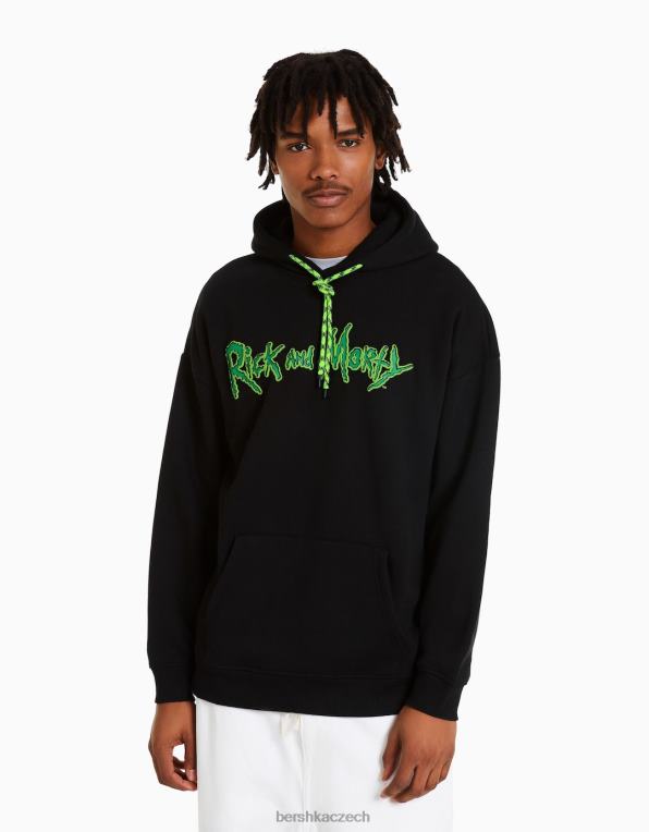 muži Bershka mikina s rick & morty potiskem P88442973 oblečení Černá