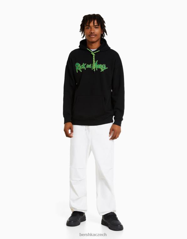 muži Bershka mikina s rick & morty potiskem P88442973 oblečení Černá