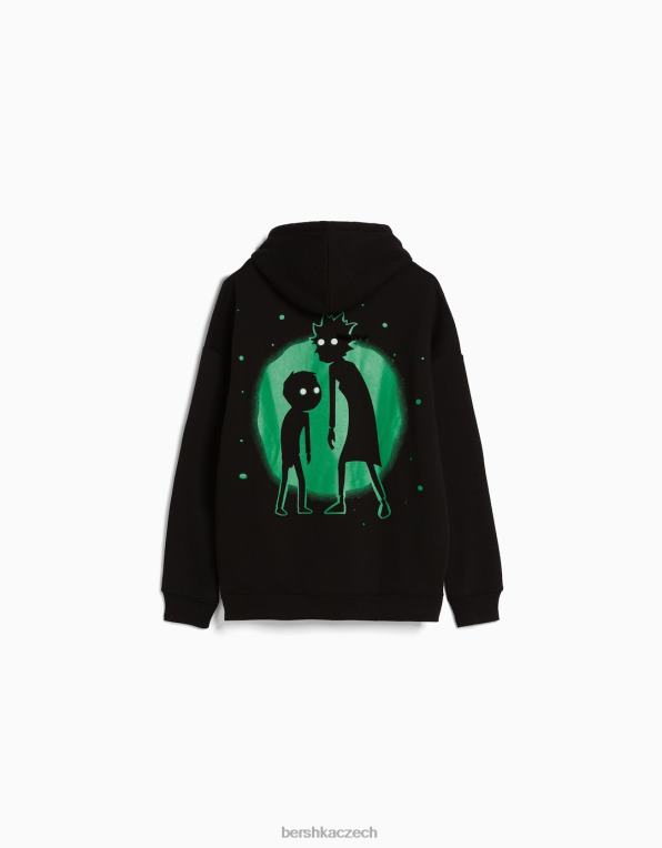 muži Bershka mikina s rick & morty potiskem P88442973 oblečení Černá