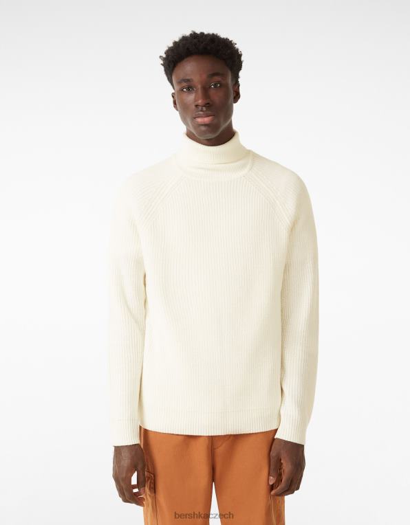 muži Bershka rolák P88443016 oblečení bílý