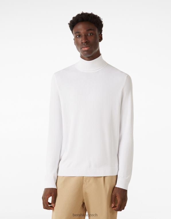 muži Bershka rolák P88443019 oblečení bílý