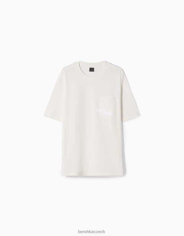 muži Bershka Tričko boxy s krátkým rukávem a kapsou P88442656 oblečení bílý