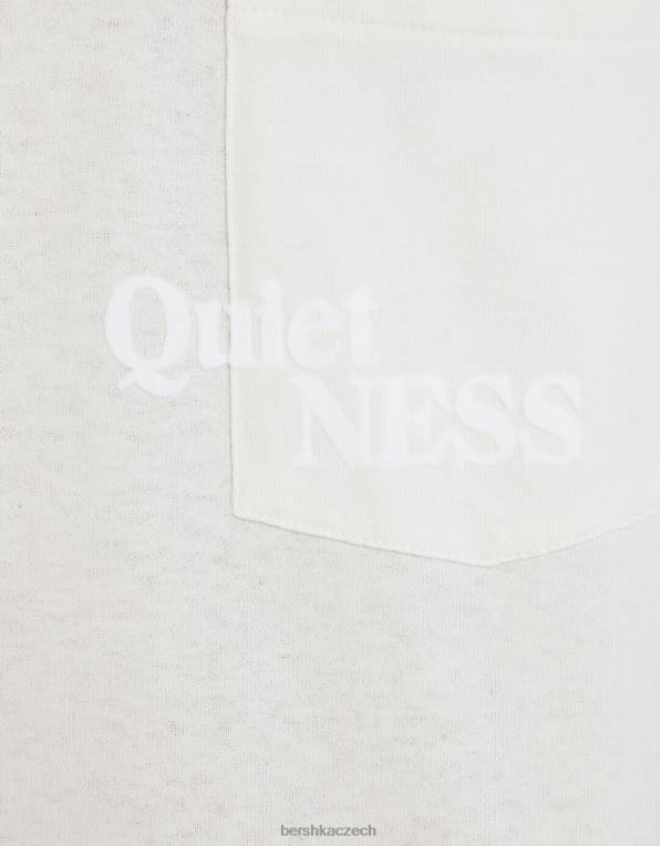 muži Bershka Tričko boxy s krátkým rukávem a kapsou P88442656 oblečení bílý