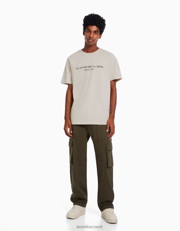 muži Bershka Tričko s krátkým rukávem 24h le regular fit P88442817 oblečení velbloud