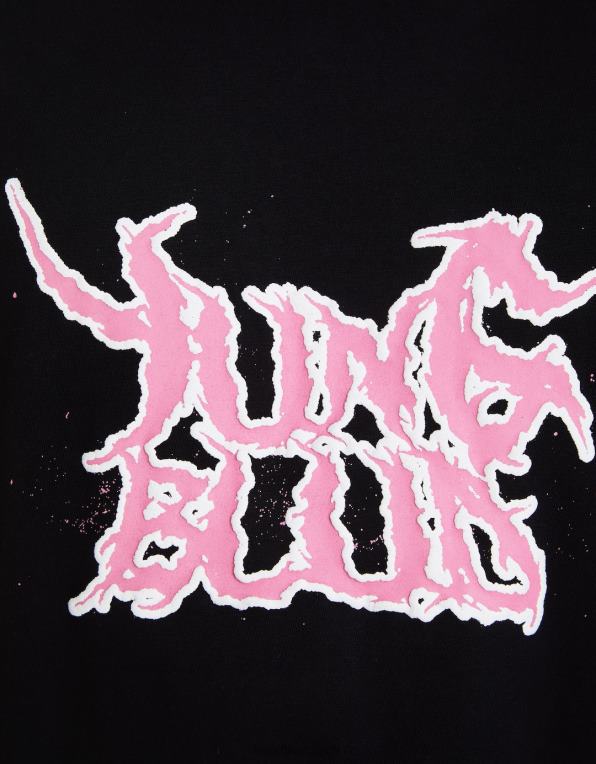 muži Bershka boxy fit tričko s krátkým rukávem s potiskem yungblud P88442791 oblečení Černá