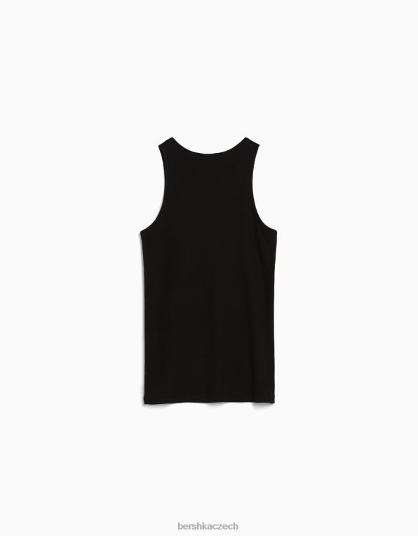 muži Bershka žebrované tričko bez rukávů P88442669 oblečení výhradní