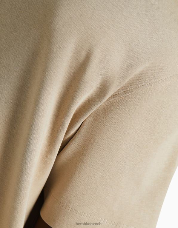 muži Bershka interlockové tričko s krátkým rukávem P88442745 oblečení velbloud