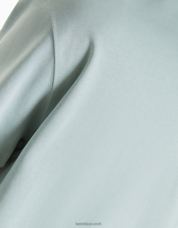 muži Bershka interlockové tričko s krátkým rukávem P88442750 oblečení zelená