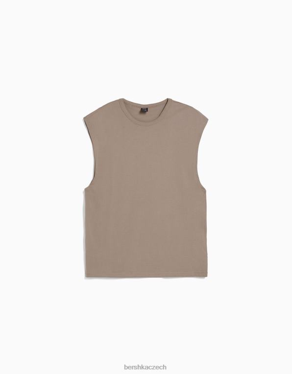 muži Bershka oversize tričko bez rukávů P88442810 oblečení Šedá