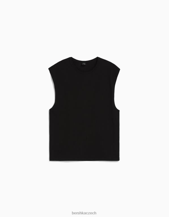 muži Bershka oversize tričko bez rukávů P88442811 oblečení Černá