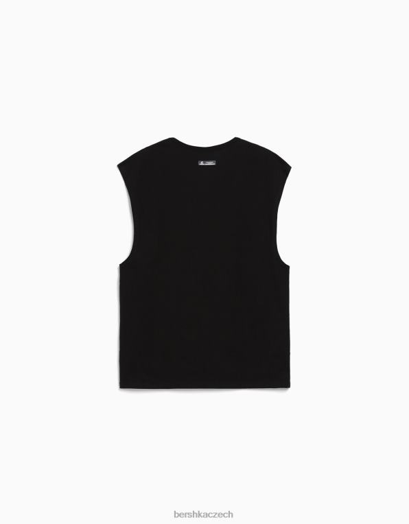 muži Bershka oversize tričko bez rukávů P88442811 oblečení Černá