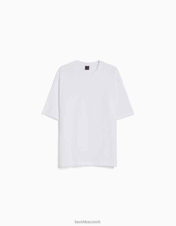 muži Bershka oversized tričko s krátkým rukávem P88442660 oblečení bílý