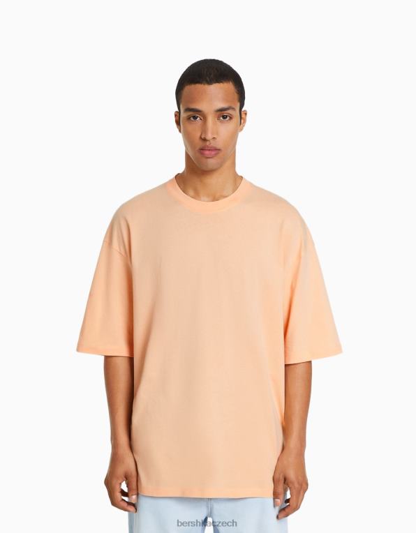muži Bershka oversized tričko s krátkým rukávem P88442662 oblečení oranžový