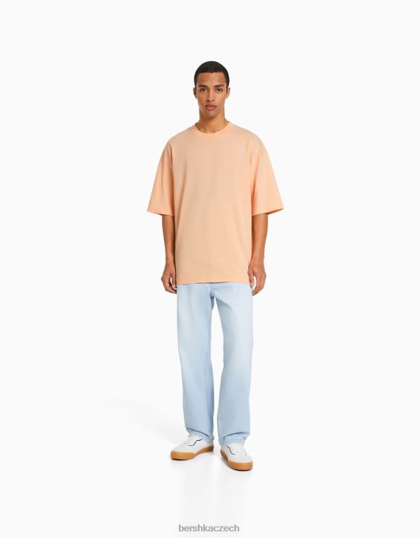 muži Bershka oversized tričko s krátkým rukávem P88442662 oblečení oranžový