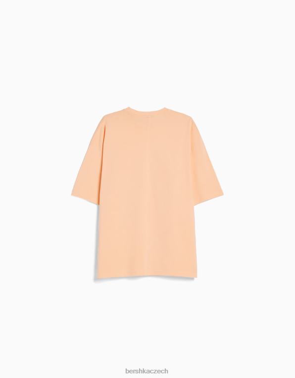 muži Bershka oversized tričko s krátkým rukávem P88442662 oblečení oranžový