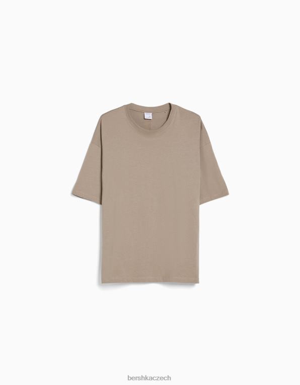muži Bershka oversized tričko s krátkým rukávem P88442663 oblečení Šedá
