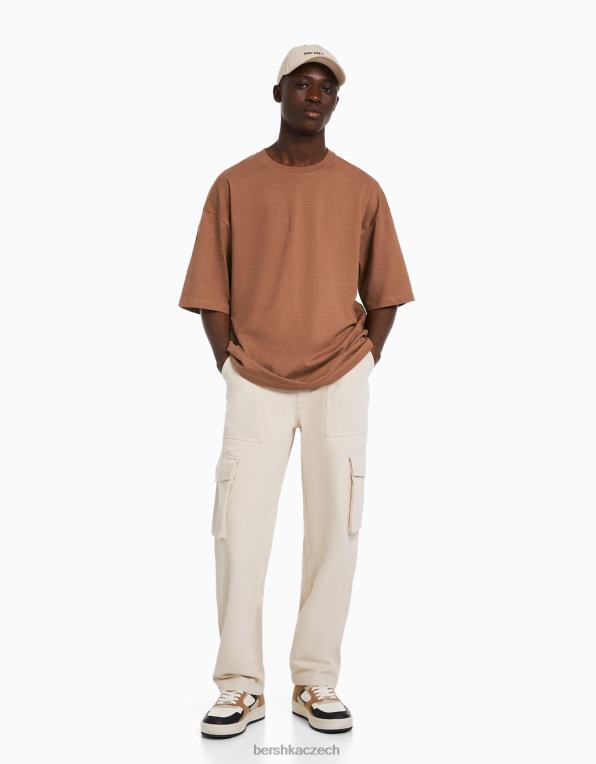 muži Bershka oversized tričko s krátkým rukávem P88442664 oblečení tmavě oranžová