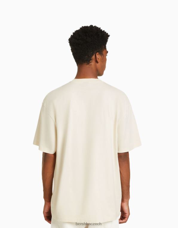 muži Bershka tričko s krátkým rukávem s vyšívanou síťovinou P88442604 oblečení jiný