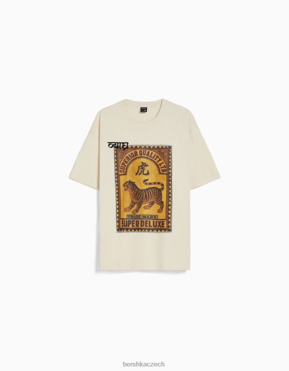 muži Bershka tričko s krátkým rukávem s vyšívanou síťovinou P88442604 oblečení jiný