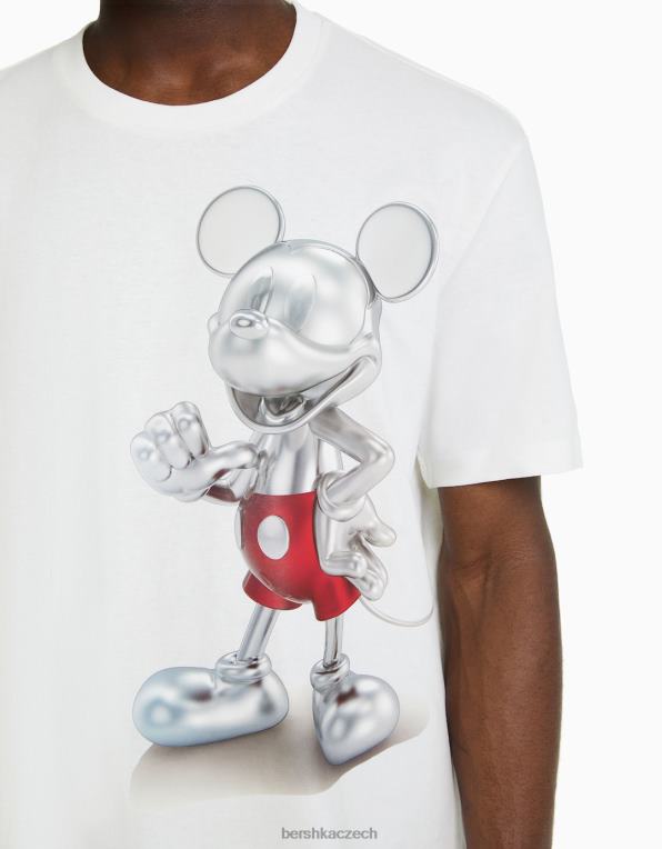 muži Bershka uvolněné tričko s potiskem disney P88442694 oblečení bílý