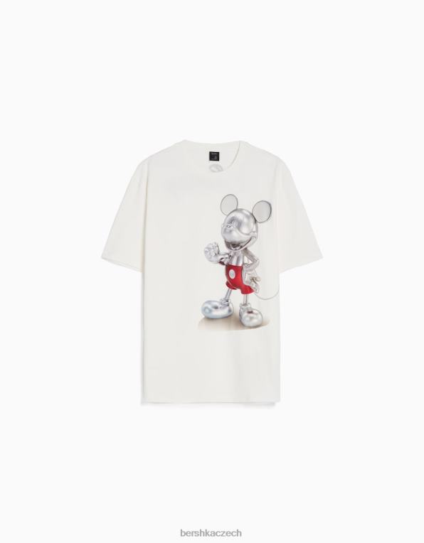 muži Bershka uvolněné tričko s potiskem disney P88442694 oblečení bílý