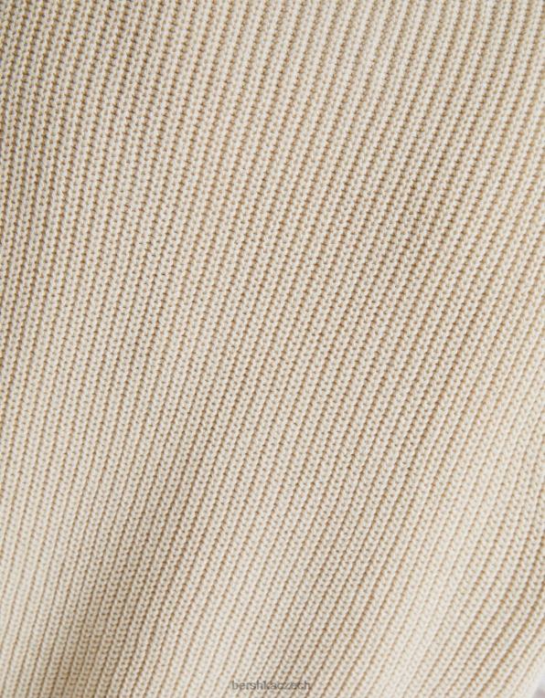 muži Bershka pletená vesta s výstřihem do V P88442998 oblečení písek