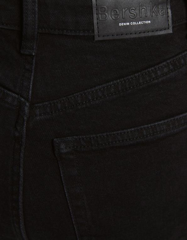unisex Bershka džíny slim comfort fit mom P88443921 oblečení Černá
