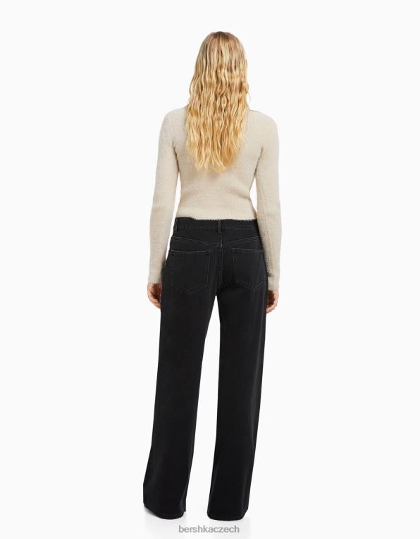 unisex Bershka široké džíny P88443981 oblečení Černá