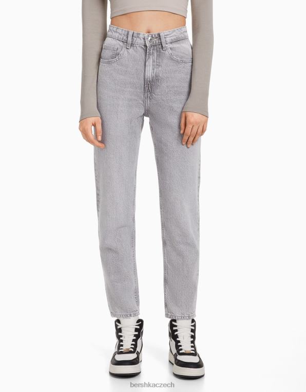 unisex Bershka máma džíny P88443937 oblečení Šedá