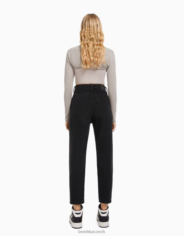 unisex Bershka máma džíny P88443939 oblečení Černá