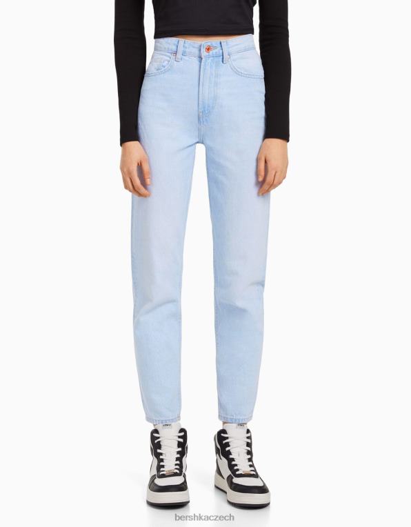 unisex Bershka máma džíny P88443941 oblečení světle modrá