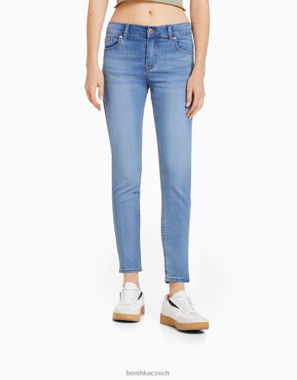 unisex Bershka push-up úzké džíny P88443970 oblečení světle modrá