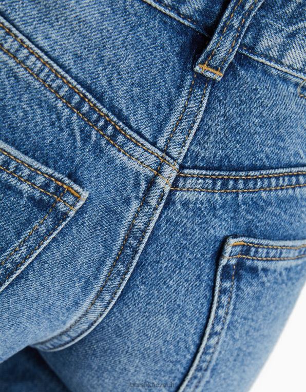 unisex Bershka roztrhané široké džíny z 90. let P88443957 oblečení modrý