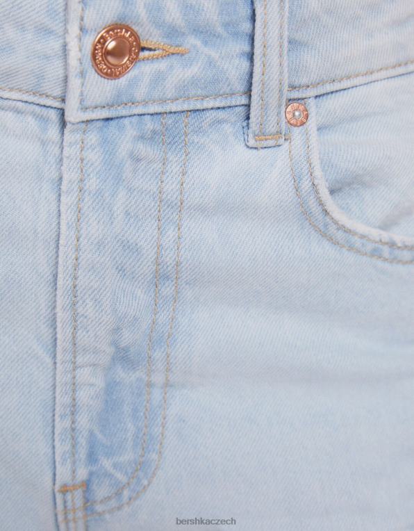unisex Bershka roztrhané máma džíny P88443949 oblečení světle modrá