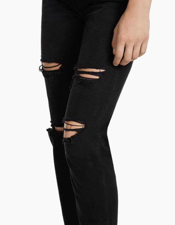 unisex Bershka roztrhané máma džíny P88443952 oblečení Černá