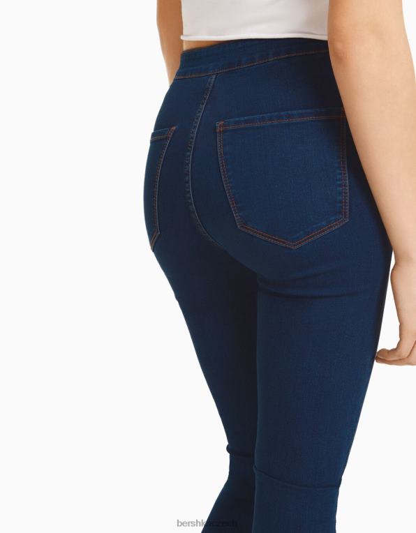 unisex Bershka super vysoké džínové legíny P88443934 oblečení modrý