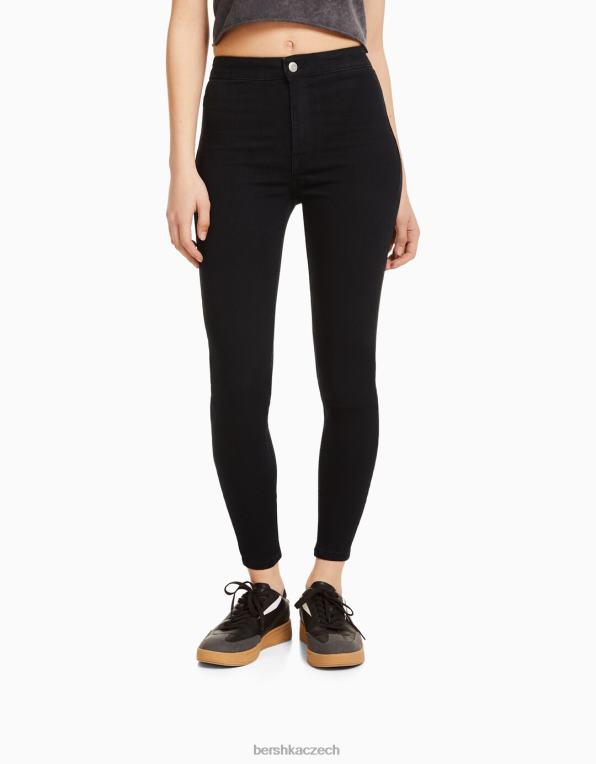 unisex Bershka super vysoké džínové legíny P88443936 oblečení Černá