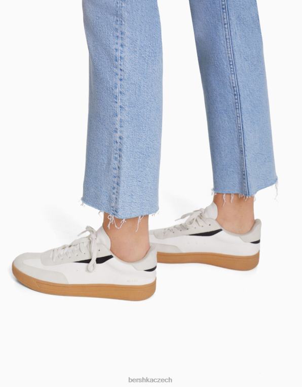 unisex Bershka zkrácené rozšířené džíny P88443922 oblečení světle modrá