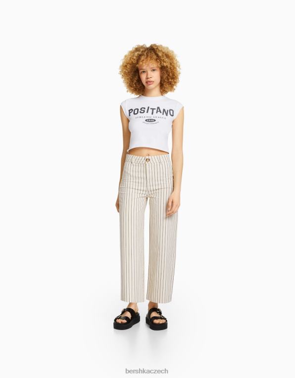unisex Bershka bavlněné culottes P88443909 oblečení krém
