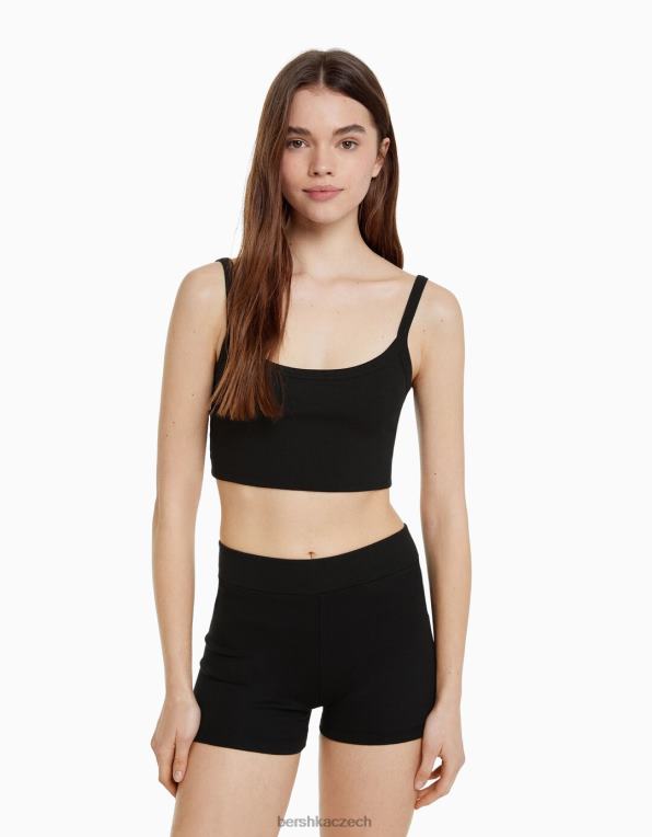 unisex Bershka culotte šortky P88443883 oblečení Černá
