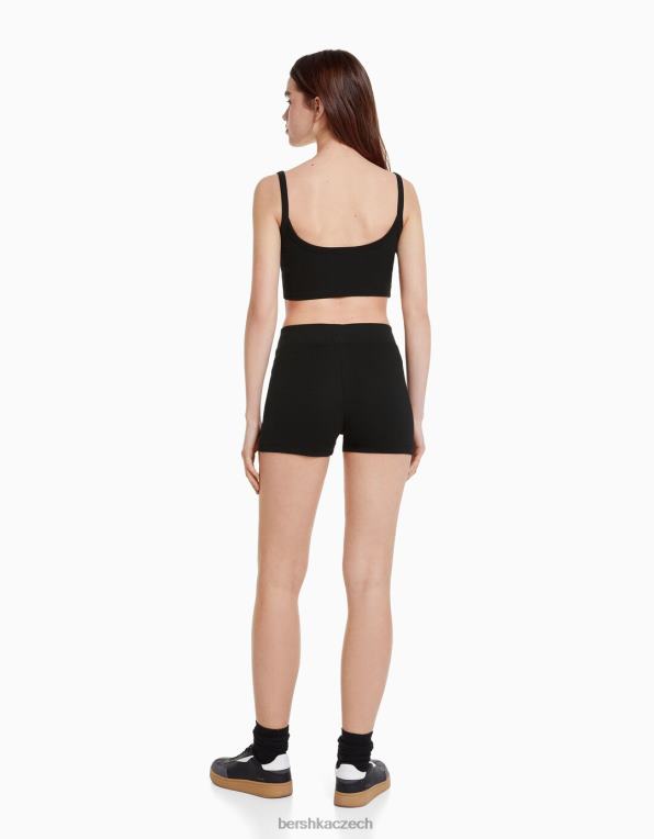 unisex Bershka culotte šortky P88443883 oblečení Černá