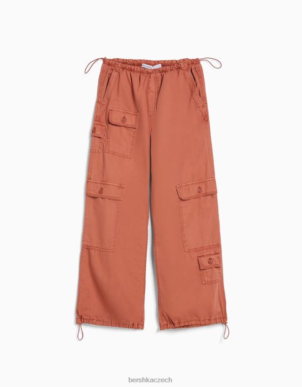 unisex Bershka nákladní padákové kalhoty P88443900 oblečení růžový