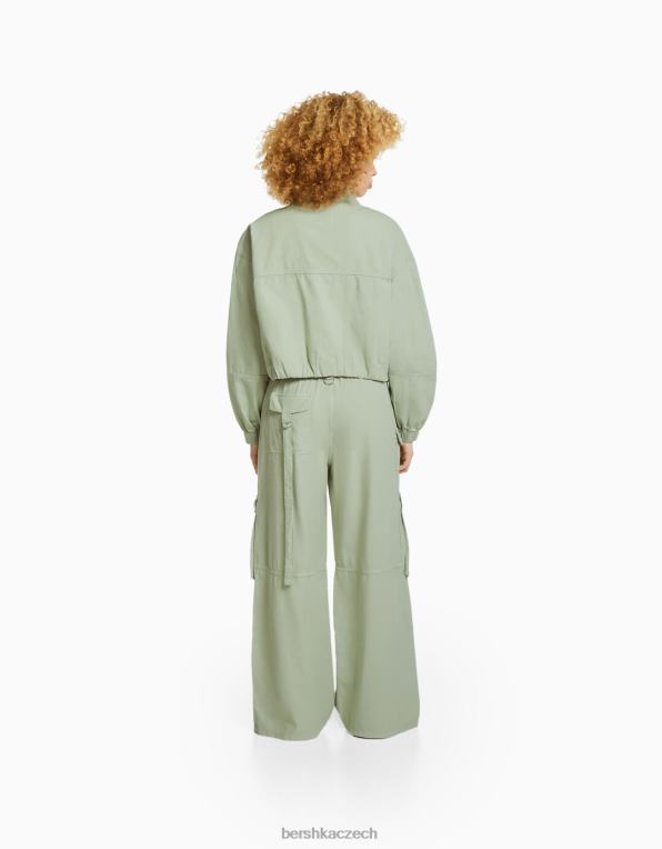 unisex Bershka rustikální cargo kalhoty chobotnice P88443887 oblečení zelená