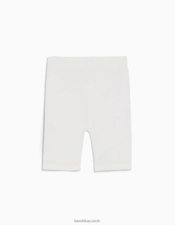 unisex Bershka bezešvé žebrované legínové šortky P88444015 oblečení krém